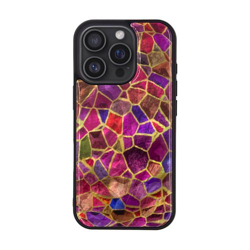ikins アイキンス 天然貝ケース for iPhone 16 Pro ステンドグラス ブルー I27130i16PR