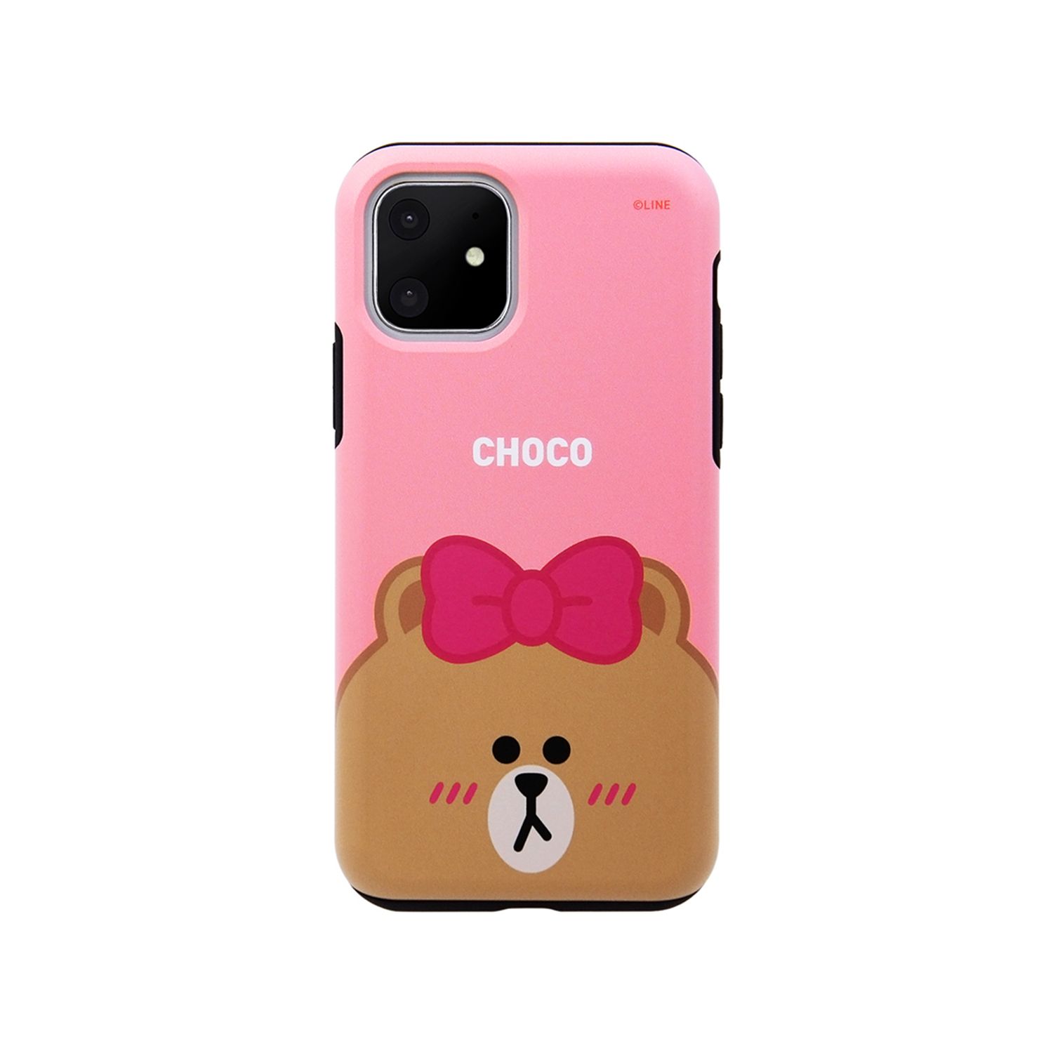 LINE FRIENDS iPhone 11 DUAL GUALD Full Face CHOCO(KCJ-DFX003) 仕入先在庫品[メール便対象商品]