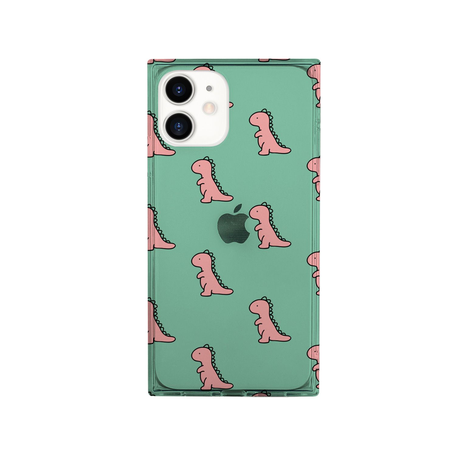 乐天商城 - AKAN iPhone 12 mini ソフトスクエアケース ダイナソーパターン グリーン(AK19173i12) 仕入先在庫品[メール便対象商品]