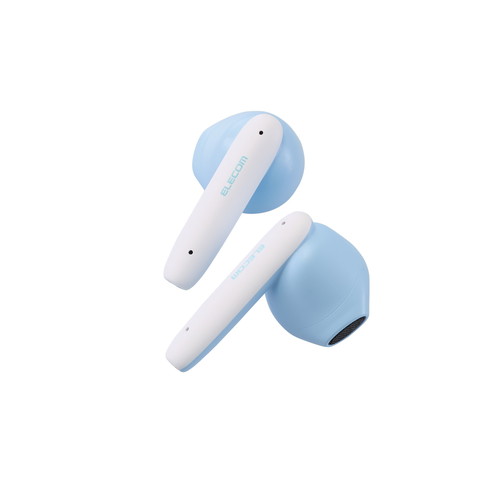 エレコム ELECOM ワイヤレスイヤホン Bluetooth5.3 低遅延 タッチセンサー 超軽量 AAC対応 Type‐C充電 通勤 通学 マカロンブルー(LBT-TWS17CSBU) メーカー在庫品