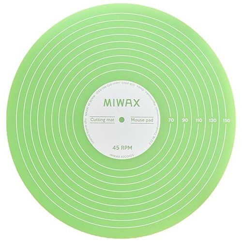 ミワックス レコードカッティングマット&マウスパッド 直径170mm 2mm厚 グリーン 1枚(MX-V7-GR) 目安在庫=○