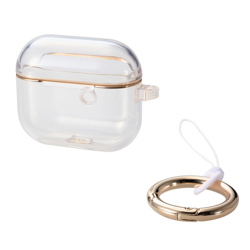 エレコム ELECOM AirPods 第3世代 ケース ソフト 落下防止 カラビナ付 ケース一体型コネクターキャップ..