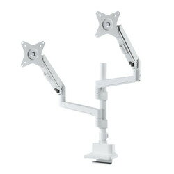 【P5S】サンワサプライ モニターアーム(デュアル・ガススプリング式・支柱タイプ・ホワイト)(CR-LAC2407W) メーカー在庫品