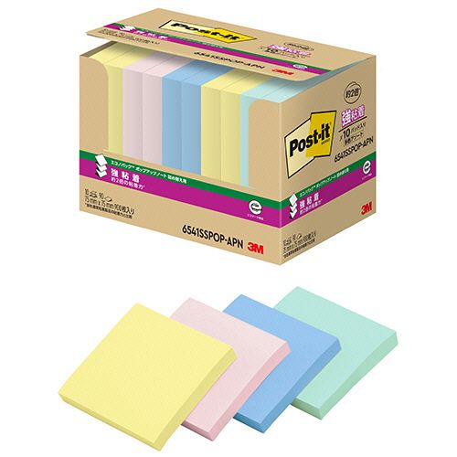 3M ポスト・イット エコノパック強粘着ポップアップノート 詰替 4色 1セット(100冊:10冊×10パック)(4550309242824 x10) 目安在庫=○(3.0)