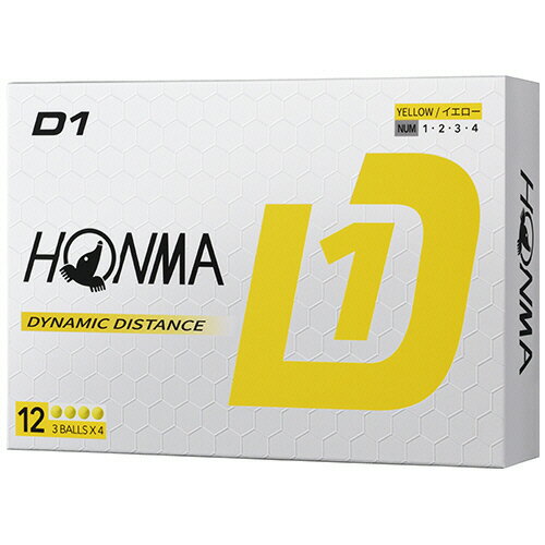 本間ゴルフ ゴルフボール D1 2024年モデル イエロー 1箱(12個)(24D1 BT2401 0030 YE) 目安在庫=○