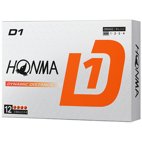 本間ゴルフ ゴルフボール D1 2024年モデル オレンジ 1箱(12個)(24D1 BT2401 0036 OG) 目安在庫=○