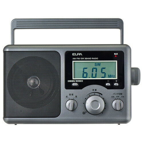 ELPA AM/FM/SW 液晶ポータブルラジオ 1台(ER-H300TL) 目安在庫=○