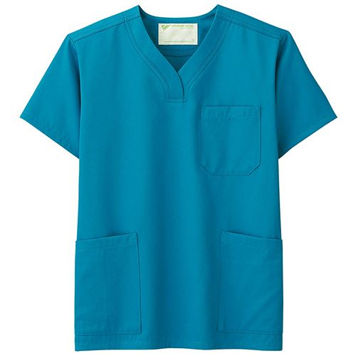 ミドリ安全 メディカルウェア ベルデクセルフレックス 男女兼用 スクラブ VEM1008上 ターコイズ M 1着(VEM1008-UE-M) 目安在庫=○