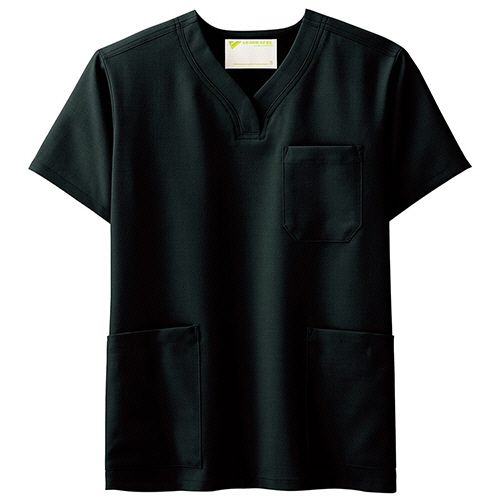 ミドリ安全 メディカルウェア ベルデクセルフレックス 男女兼用 スクラブ VEM1009上 ブラック SS 1着(VEM1009-UE-SS) 目安在庫=○
