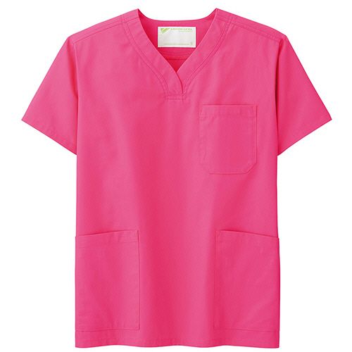 ミドリ安全 メディカルウェア ベルデクセルフレックス 男女兼用 スクラブ VEM1011上 チェリーピンク SS 1着(VEM1011-UE-SS) 目安在庫=○
