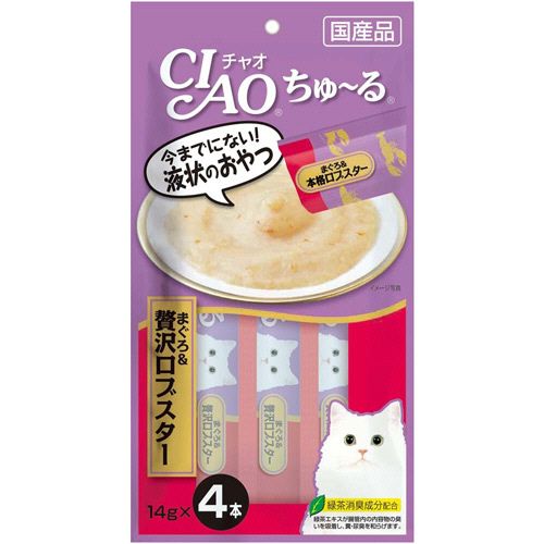 乐天商城 - いなばペットフード チャオ ちゅーる まぐろ&贅沢ロブスター 14g/本 1セット(24本:4本×6パック)(4901133718922 x6) 目安在庫=○