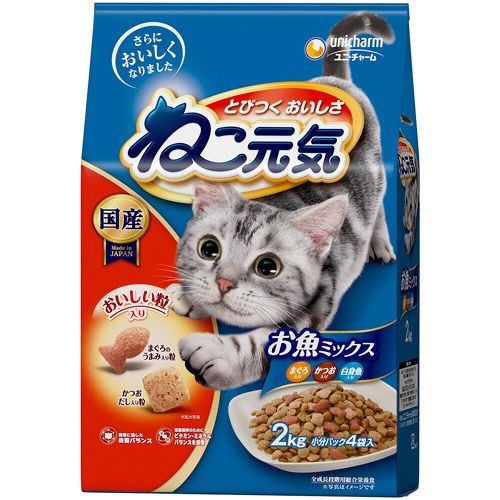 Other Wet Food - ユニ・チャーム ねこ元気おいしさバランス全猫用お魚ミックス かつお・白身魚入2.0kg 1セット(5パック)(4520699678909 x5) 目安在庫=○