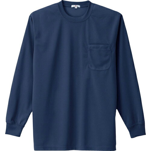 アイトス 吸汗速乾クールコンフォート 長袖Tシャツ男女兼用 ネイビー 4L 1着(AZ-10575-008-4L) 目安在庫=○