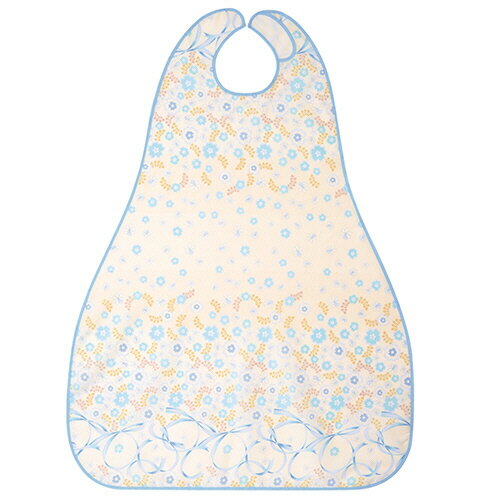 日本エンゼル 食事用エプロンII ロングタイプ フラワーブルー 1枚(6068AFB) 目安在庫=○