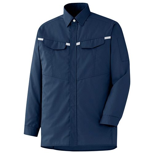 Clothing Accessories (Caps, Ties, Belts) - ミドリ安全 帯電防止JISベルデクセル男女共用長袖シャツVES2677上ネイビー×シルバーグレー LL 1着(VES2677-UE-LL) 目安在庫=○