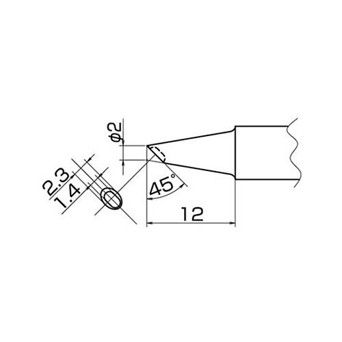 乐天商城 - 白光 こて先 2BC型 溝付 はんだメッキ 1mm 1本(T20BCM2) 目安在庫=○