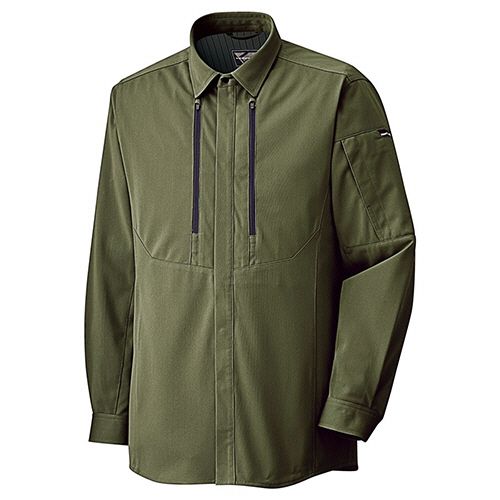 Clothing Accessories (Caps, Ties, Belts) - ミドリ安全 帯電防止JISベルデクセルフレックスフルハーネス男女長袖シャツVES2736オリーブグリーン LL 1着(VES2736-UE-LL) 目安在庫=○