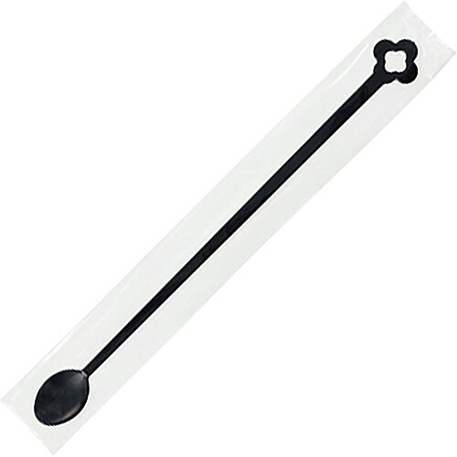 サンナップ マドラースプーン 袋入 130mm ブラック 1パック(100本)(MD-100PBK) 目安在庫=○