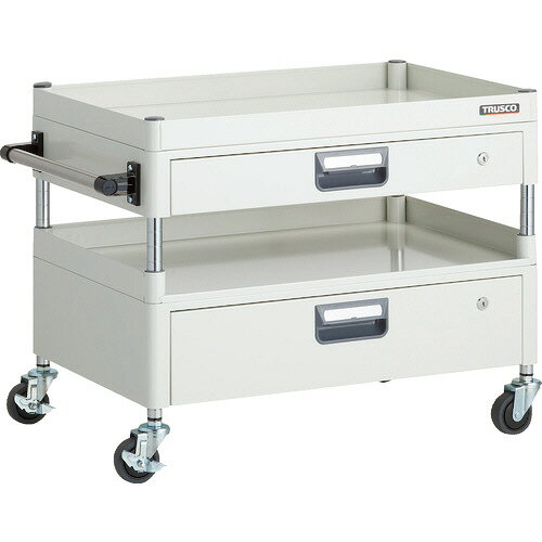 Rakuten - TRUSCO フェニックスワゴン 幅750×奥行500×高さ600mm 引出付 3方棚板付 ホワイト 1台(PEW-671H1VZ-W) 目安在庫=○