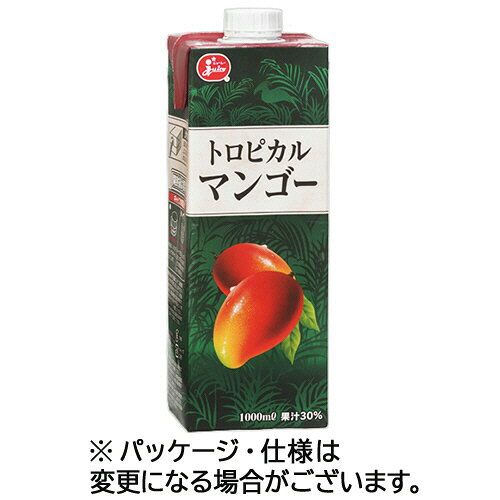熊本県果実農業協同組合連合会 ジューシー トロピカルマンゴー 1000mL 紙パック(口栓付) 1セット(12本:6本×2ケース)(4908838112109 x12) 目安在庫=○
