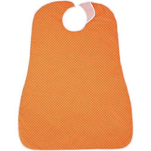 Rakuten - カネモ商事 LOr食事用エプロン ホワイトドットオンオレンジ 1セット(5枚)(4904585591242 x5) 目安在庫=○