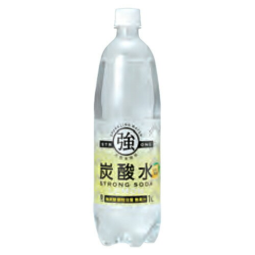 友桝飲料 強炭酸水レモン 1L ペットボトル 1ケース(15本)(4964621200866 x15) 目安在庫=○ e-bear-11510587 いぃべあー 楽天市場店 パッケージ画像