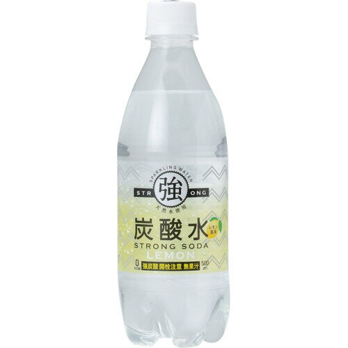 友桝飲料 強炭酸水レモン 500ml ペットボトル 1セット(72本:24本×3ケース)(4964621200842 x72) 目安在庫=○