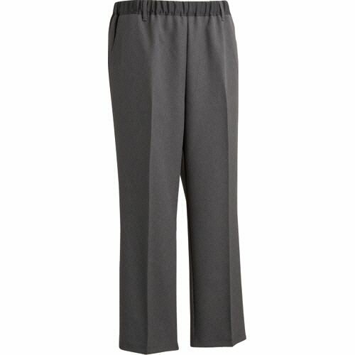 おしりスルッとパンツ。097536-07。衣料・生活用品 ＞ 衣料・ユニフォーム ＞ 衣料品 ＞ ボトムス。●男性向け、チャコール・5Lサイズの通年素材のパンツです。●「手の力が弱い・・・」「後ろに手が回らない・・・」・・・そんなお悩みを解決！。●おしりにひっかかりにくく、ずり落ちにくい。●ひとりでもはきやすい。●はきやすい特徴（1）：おしりに引っ掛かりにくく引き上げやすい。●はきやすい特徴（2）：ゆったりめのウエストゴムで、引き上げやすい。●はきやすい特徴（3）：トイレで座ってもズボンが下までずり落ちにくい。●すべる裏地付で引っ掛かりにくく、スルッとはきやすい！。●ゴム取替え口でウエスト調節可能。●すべり止め付でずり落ち防止。
