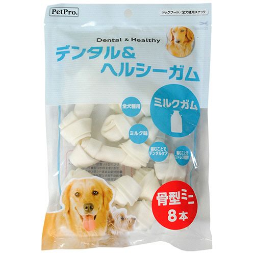 ペットプロジャパン PetPro デンタル&ヘルシーガム ミルクガム 骨型ミニ 1パック(8本)(080730) 目安在庫=○