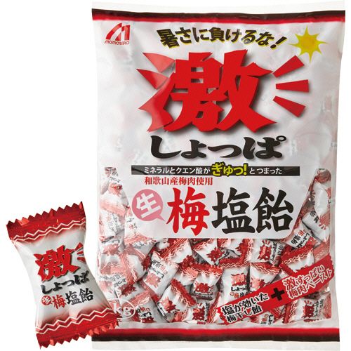 桃太郎製菓 激しょっぱ生梅塩飴 1kg 1パック(約222粒)(207778) 目安在庫=○