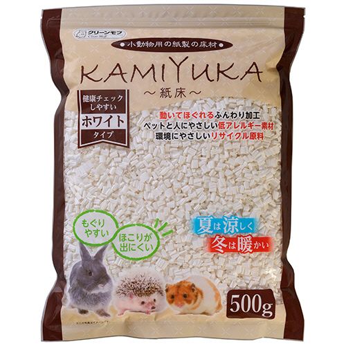 Squirrel - シーズイシハラ クリーンモフ 小動物用床材 KAMIYUKA 紙床 ホワイト 500g 1パック(214129) 目安在庫=○