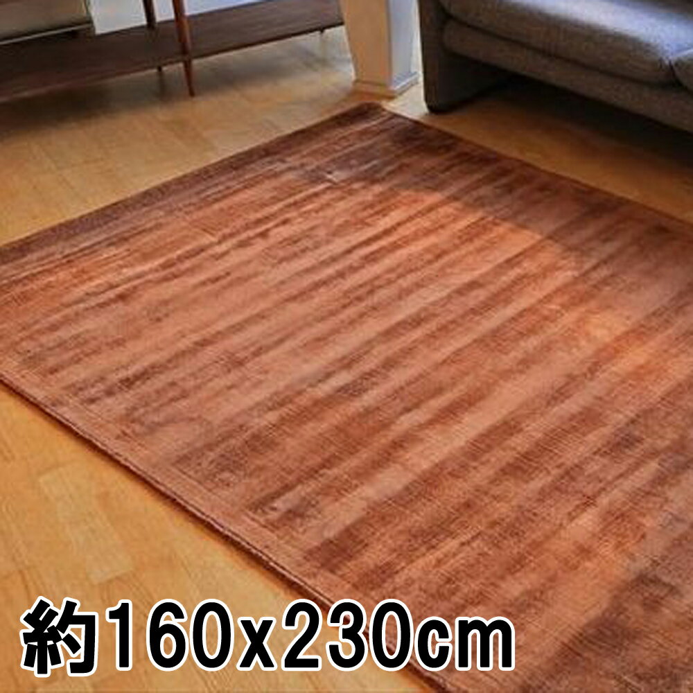 ラグ ラグマット 約2.5畳 160x230cm ブラウン 手織り(手機) 絨毯 ヴィスコース DYNASTY ANTIQUE モダン おしゃれ インド 厚手 秋冬