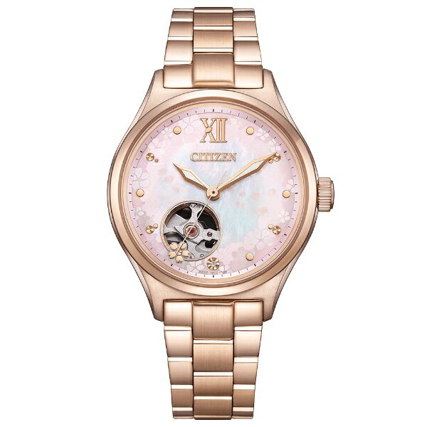 乐天商城 - CITIZEN COLLECTION シチズンコレクション 限定モデル1,000本 メカニカル 機械式 シースルーバック レディース 腕時計 PC1015-59W