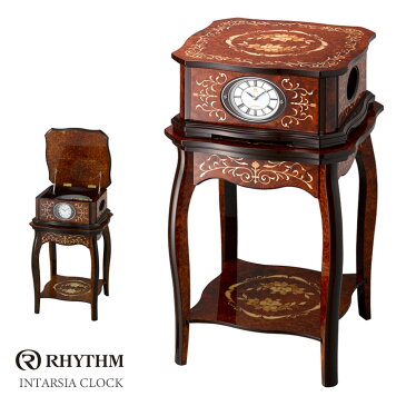 リズム時計 高感度電波時計 象嵌オルゴールテーブルクロック RHG-R01 4RN430HG06 お取り寄せ