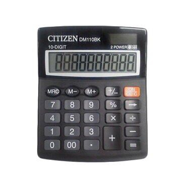 ミニデスク電卓 DM110BK シチズン CITIZEN 黒 ブラック 10桁表示 2電源 ソーラー 置き型 電卓