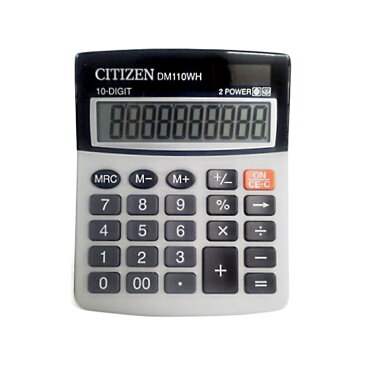 ミニデスク電卓 DM110WH シチズン CITIZEN ホワイト 10桁表示 2電源 ソーラー 置き型 電卓