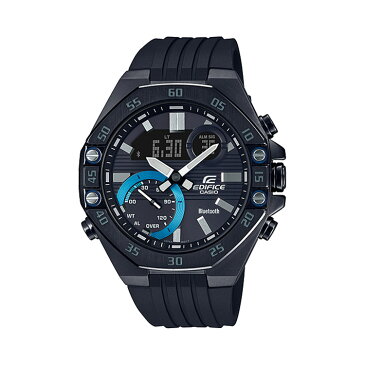【輸入時計60%OFF!アデッソ40%OFF!9/11 01:59迄】特価品 エディフィス EDIFICE ECB-10YPB-1AJF カシオ CASIO スマホ連携 クロノグラフ 八角形 黒 ブラック ブルー 腕時計