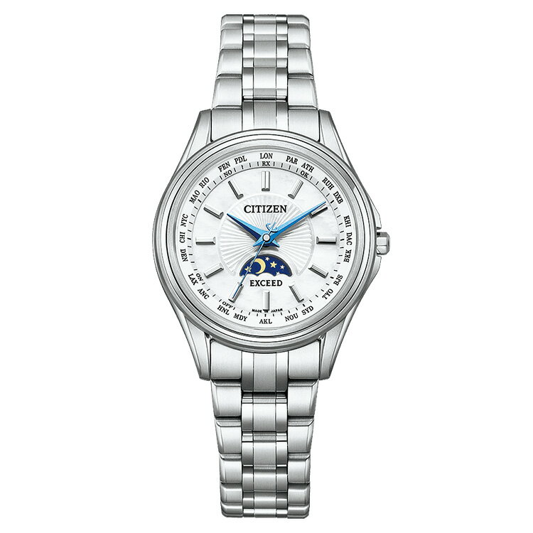 EXCEED エクシード 45周年記念 エコドライブ電波時計 チタンバンド シルバー ペアモデル EE1010-62W CITIZEN シチズン 腕時計 レディース お取り寄せ
