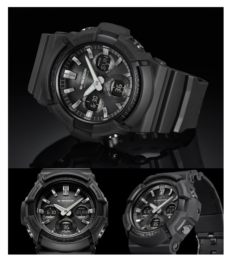 カシオ CASIO G-SHOCK gショック Gショック ソーラー電波時計 黒 ブラック GAW-100...