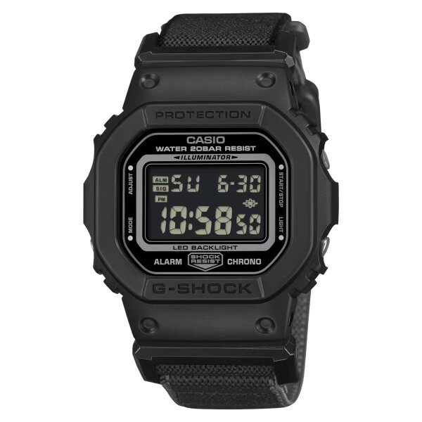 乐天商城 - 国内正規品 CASIO G-SHOCK カシオ Gショック NEW CLOTH BANDシリーズ デジタル 20気圧防水 メンズ 腕時計 DW-5600MNC-1JF