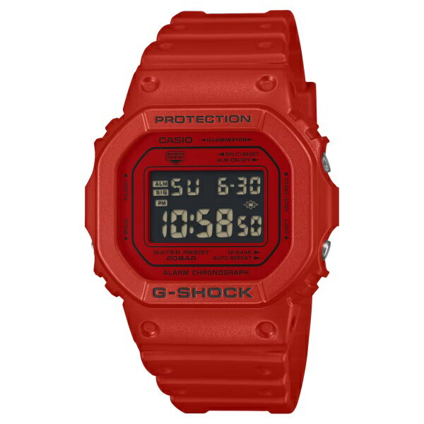 国内正規品 CASIO G-SHOCK カシオ Gショック ICONIC RED デジタル ショックレジスト 20気圧防水 メンズ 腕時計 DW-5600RRB-4JF