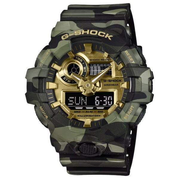 乐天商城 - 国内正規品 CASIO G-SHOCK カシオ Gショック BOLD CAMO SERIES アナデジ ショックレジスト メンズ 腕時計 GA-700CMG-3AJF