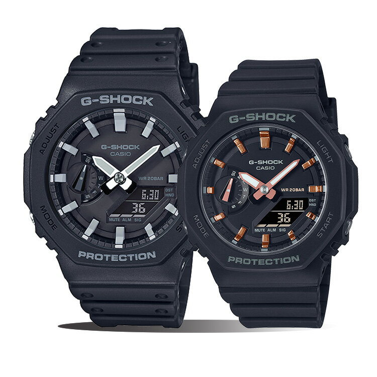 ペアウォッチ ペアセット G-SHOCK Gショック カシオ CASIO オクタングル バーインデックス ブラック GA-2100-1AJF GMA-S2100-1AJF