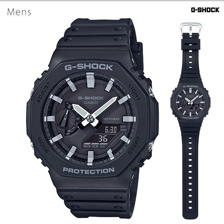 ペアウォッチ ペアセット G-SHOCK Gショック カシオ CASIO オクタングル バーインデックス ブラック GA-2100-1AJF GMA-S2100-1AJF