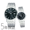 ペアウォッチ ペアセット Citizen Collection ペア 腕時計 メタルバンド 黒 ブラック シチズンコレクション BM6770-51G EW1580-50G CITIZEN シチズン SPAIR0013