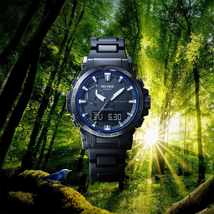 【2000円クーポン&ポイント最大46倍!11日1:59迄】PROTREK プロトレック 電波ソーラー コンポジットバンド ブラック ブルー PRW-61FC-1JF CASIO カシオ 腕時計 メンズ