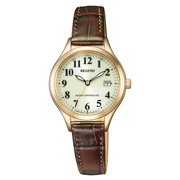 腕時計（売れ筋ランキング） REGUNO レグノ ソーラーテック電波時計 革バンド ブラウン KS1-228-30 CITIZEN シチズン 腕時計 レディース