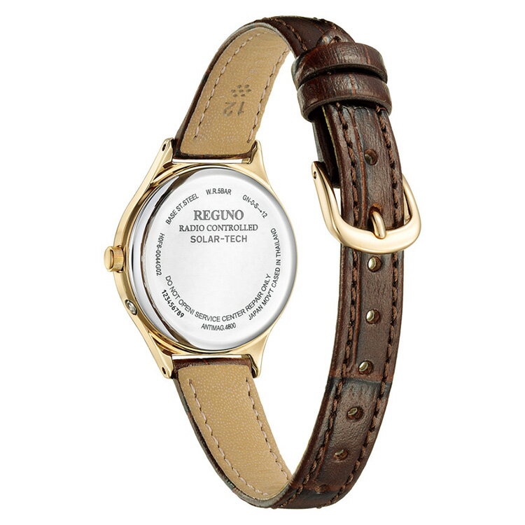 REGUNO レグノ ソーラーテック電波時計 革バンド ブラウン KS1-228-30 CITIZEN シ...