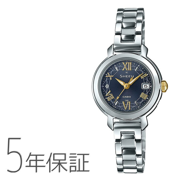 カシオ シーン 腕時計 シーン SHEEN SHW-5300D-2AJF カシオ CASIO 電波ソーラー クリスタル ダークネイビー 濃紺 シルバー 腕時計
