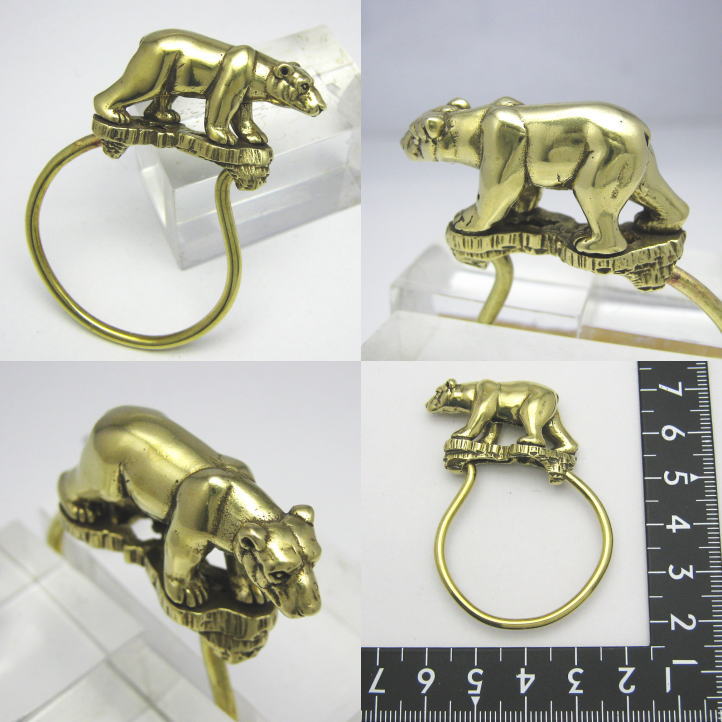 金色の北極熊、ホッキョクグマキーリング ブラス...の紹介画像3